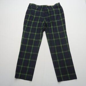 R13 Dress Pant in Green Tartan Size 34 Plaid Wool Trouser Pants